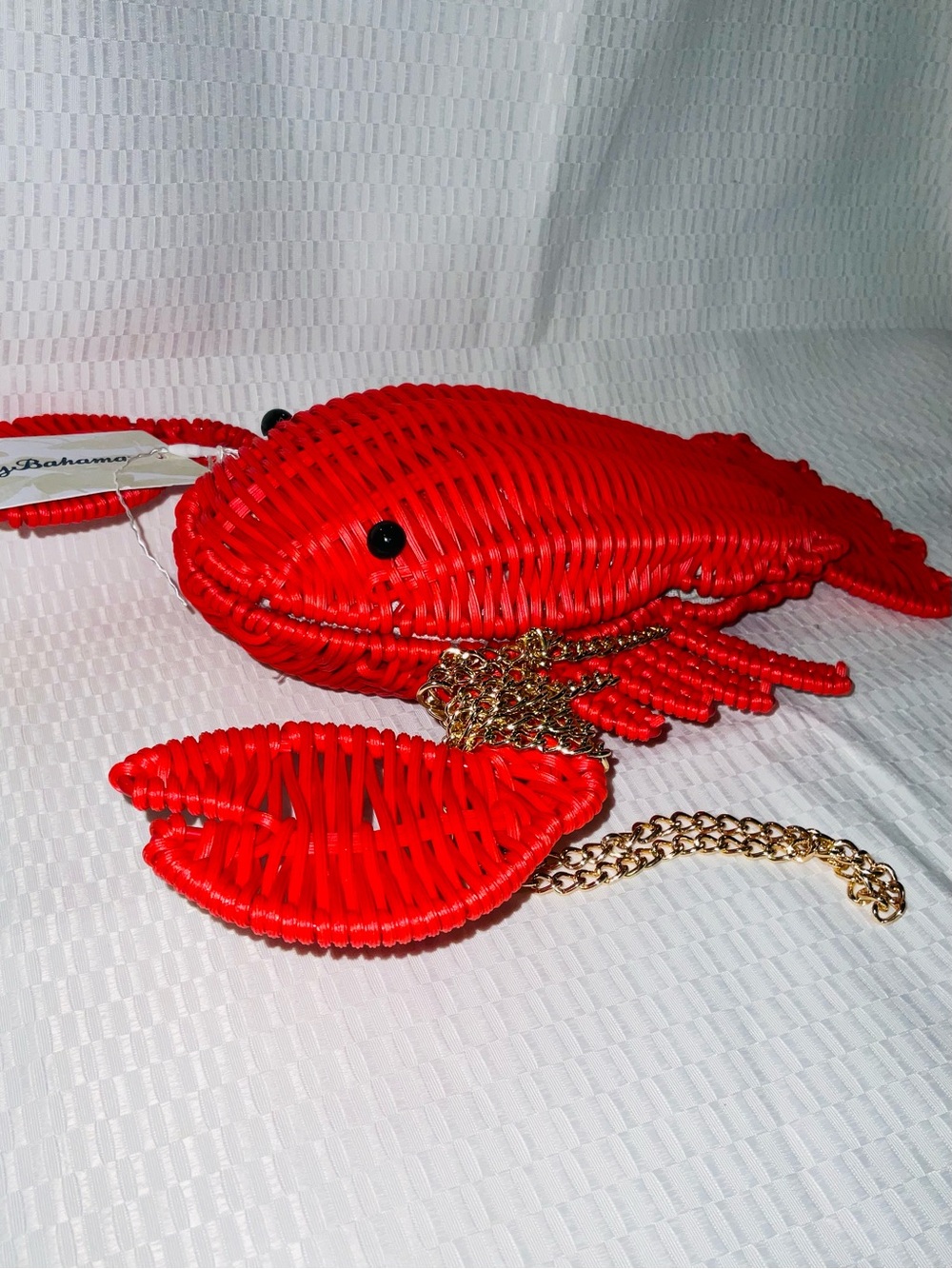 Tommy Bahama Red Woven Lobster Crossbody Bag - Picture 3 of 15